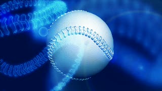 Baseball Ball over Blue Background Loop - Video HD