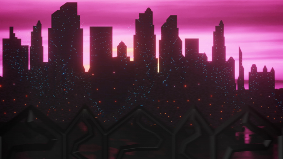 Black City with Pink Sky - Video 4K