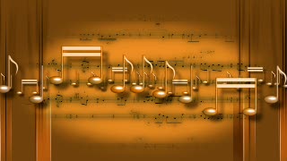 Golden Music Notes and Sheet Loop - Video HD
