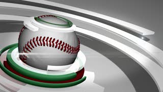 Baseball Ball in Green and Red Loop - Video HD