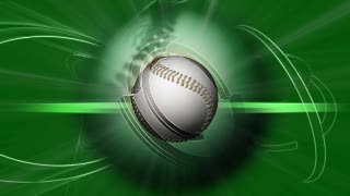 Baseball Ball over Green Loop - Video HD