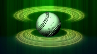 Baseball Ball over Green Loop - Video HD