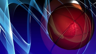 Basketball Ball over Blue Background Loop - Video HD