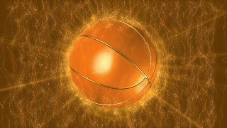 Basketball Ball over Gold Loop - Video HD