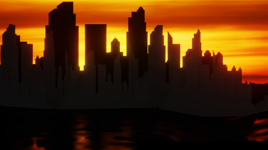Black City with Orange Sky - Video 4K