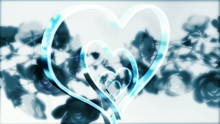 Blue Hearts and Grey Flowers Loop - Video HD