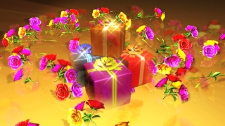 Colorful Presents and Flowers Loop - Video HD