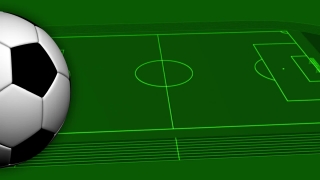 Football Pitch with Ball Animation Loop - Video HD