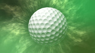 Golf Ball over Green Fire Loop - Video HD