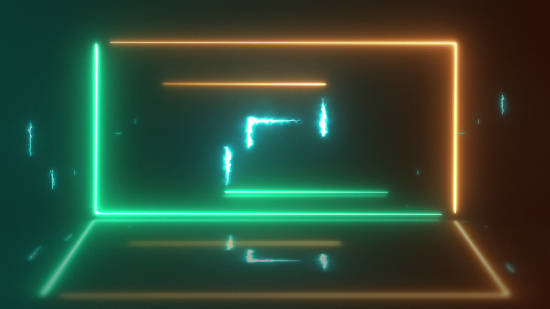 Green and Orange Neon Rectangle Loop - Video 4K