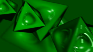 Green Spinning Pyramids Loop - Video HD
