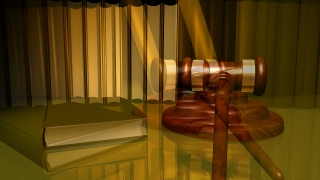 Law Book and Wooden Gavel Loop - Video HD