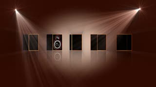Line of Loud Speakers Spinning Loop - Video HD