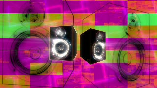 Loudspeakers over Color Blocks Loop - Video HD