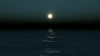 Moon over Dark Ocean Loop - Video HD