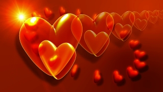 Multiple Orange Hearts Loop - Video HD