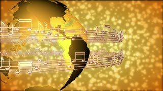 Music Notes around Globe Loop - Video HD