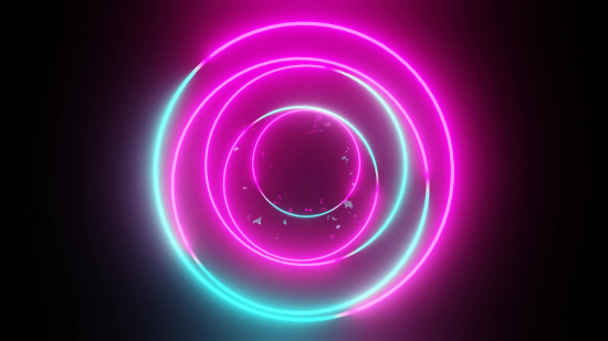 Neon Circles Spin Loop - Video 4K