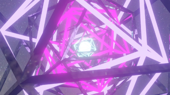 Neon Purple and Pink Icosahedron Loop - Video 4K