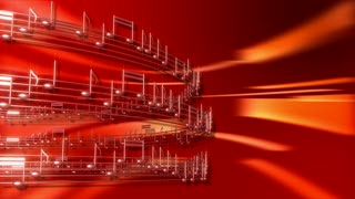 Red Music Notes Loop - Video HD