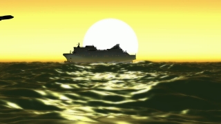 Ship and Planes on the Sea Loop - Video HD