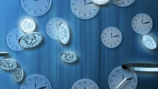 Silver Coins and Blue Clocks Loop - Video HD
