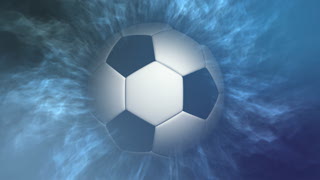 Soccer Ball over Blue Fire Loop - Video HD