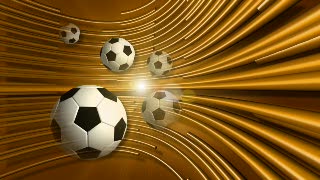 Soccer Balls over Yellow Loop - Video HD