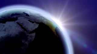 Sun Shinning behind Earth Loop - Video HD