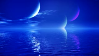 Three Moons Reflecting over Water Loop - Video HD