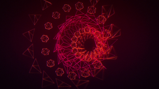 Vivid Red Neon Geometry - Video 4K