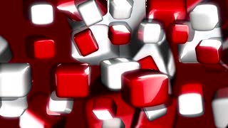 White and Red Cubes Loop - Video HD