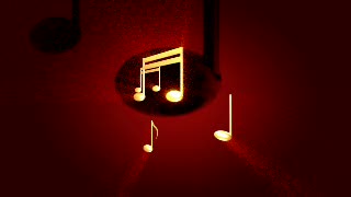 White Music Notes over Crimson Background Loop - Video HD