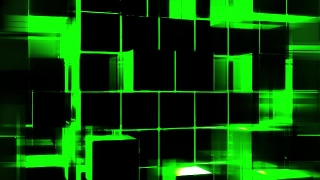 Black and Neon Green Cubes Loop - Video HD