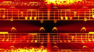 Burning Music Notes Loop - Video HD