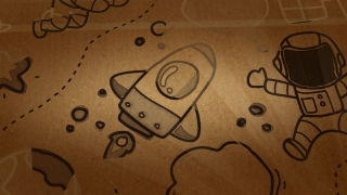 Drawing Astronauts in Space Loop - Video HD