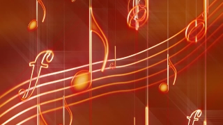 Red Music Notes Floating Loop - Video HD